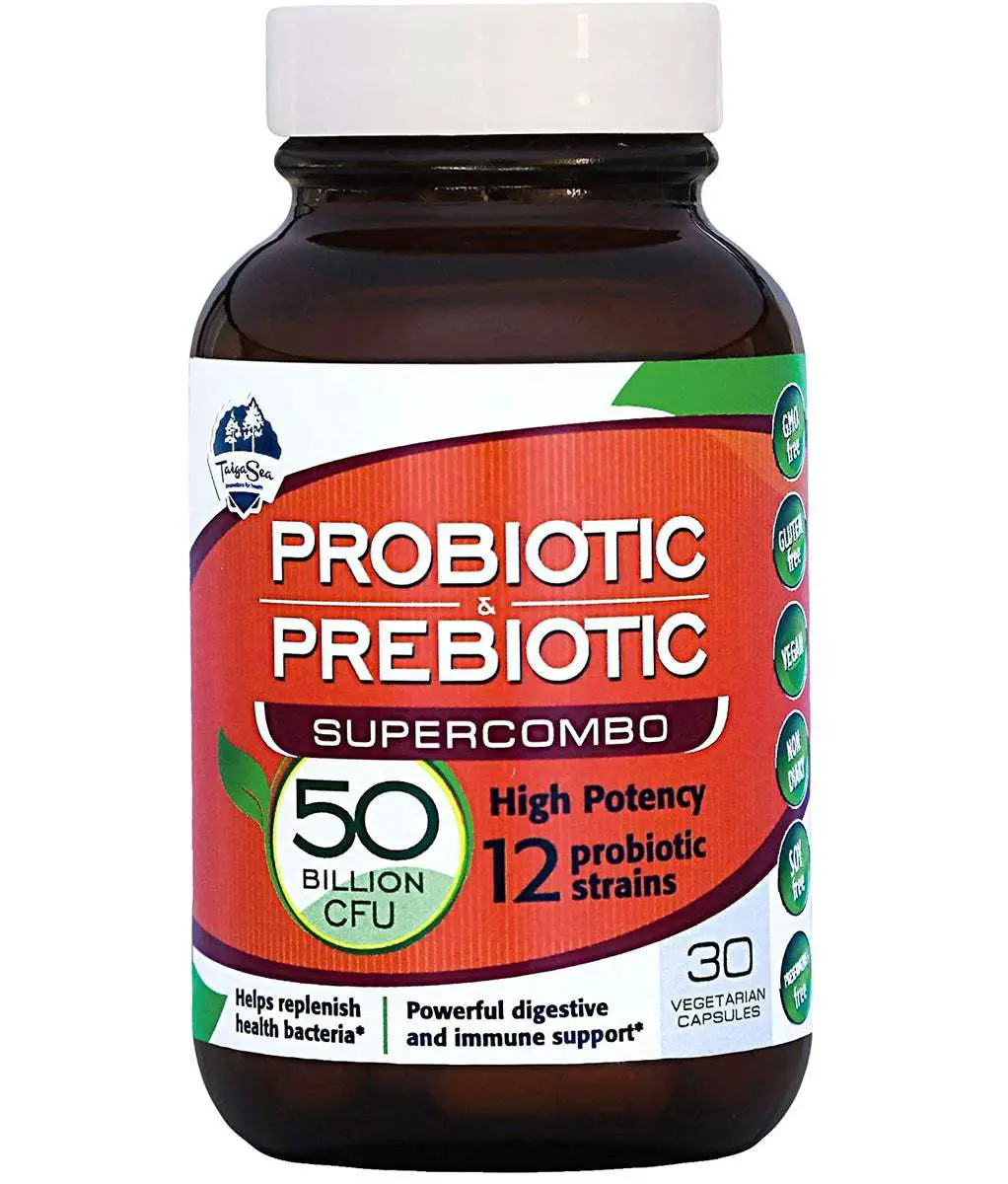 50 Billion CFU Prebiotic &  Probiotic Supplement for Women and Men, 12 ...