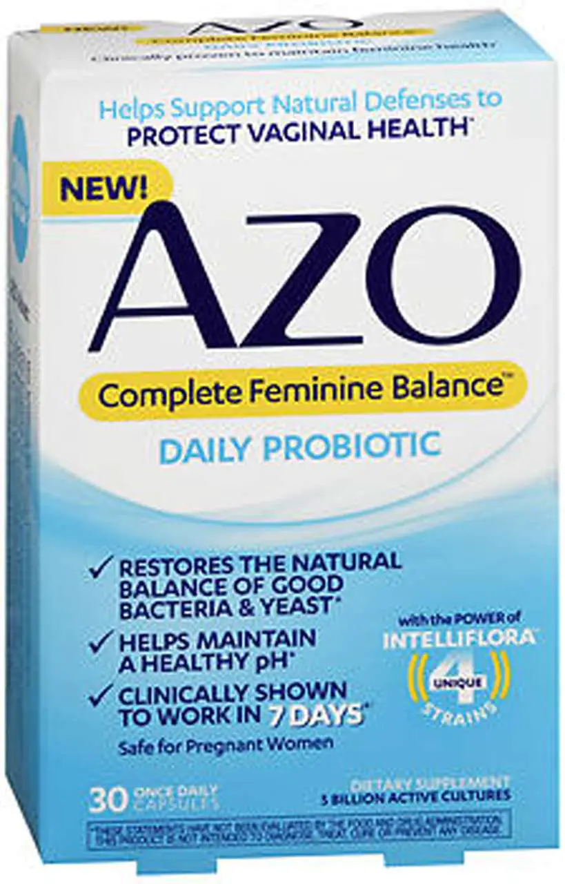 Azo Complete Feminine Balance Daily Probiotic Capsules ...