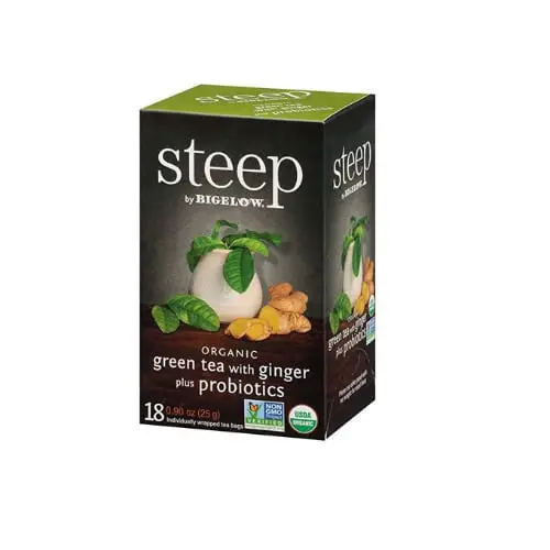Bigelow Green Tea With Ginger Plus Probiotics, 18 Count Box