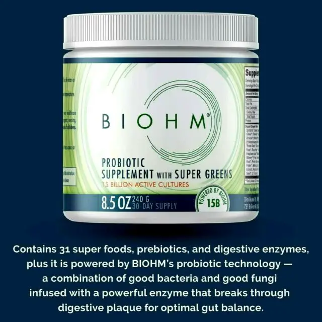 Biohm Super Greens Powder Probiotic Supplement 30 Servings for sale ...