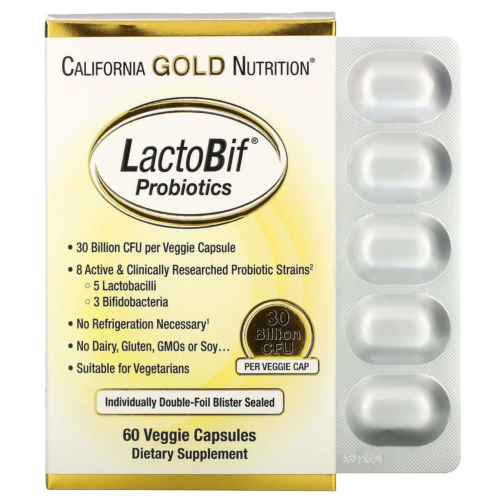 California Gold Nutrition LactoBif Probiotics, 30 Billion ...