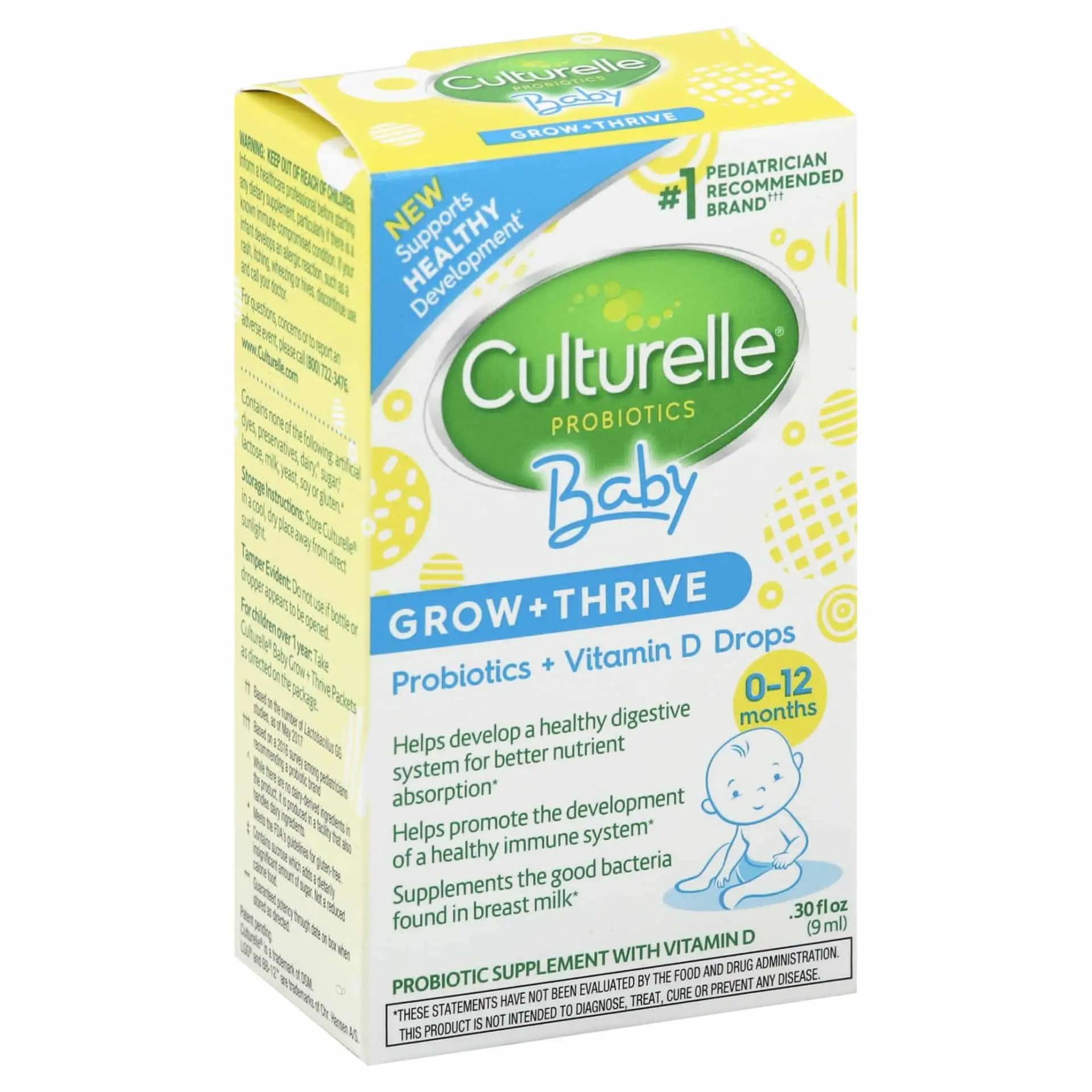 Culturelle Baby Grow + Thrive, Probiotic + Vitamin D Drops 0.3 fl oz ...