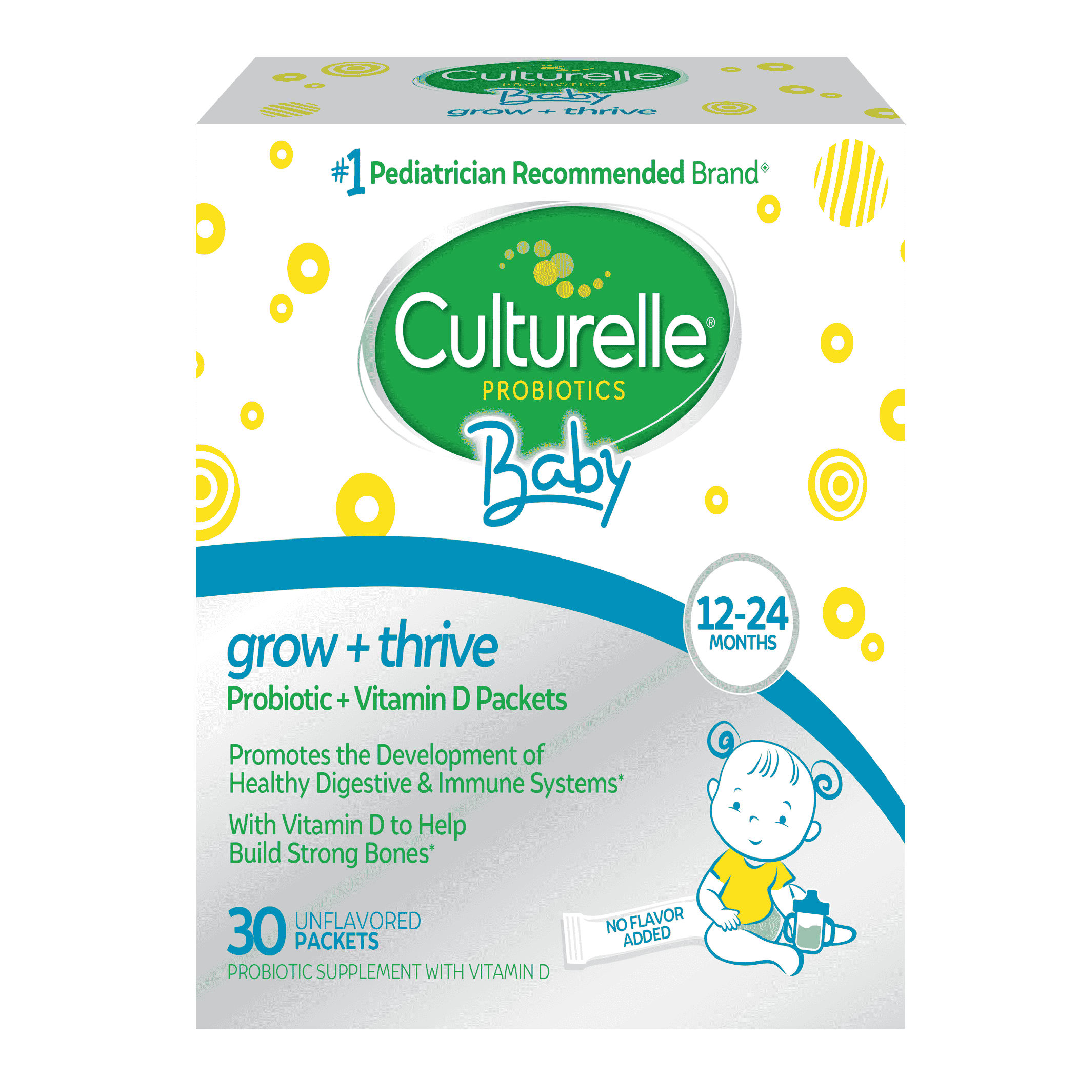 Culturelle Baby Grow + Thrive Probiotic &  Vitamin D Packets, 12