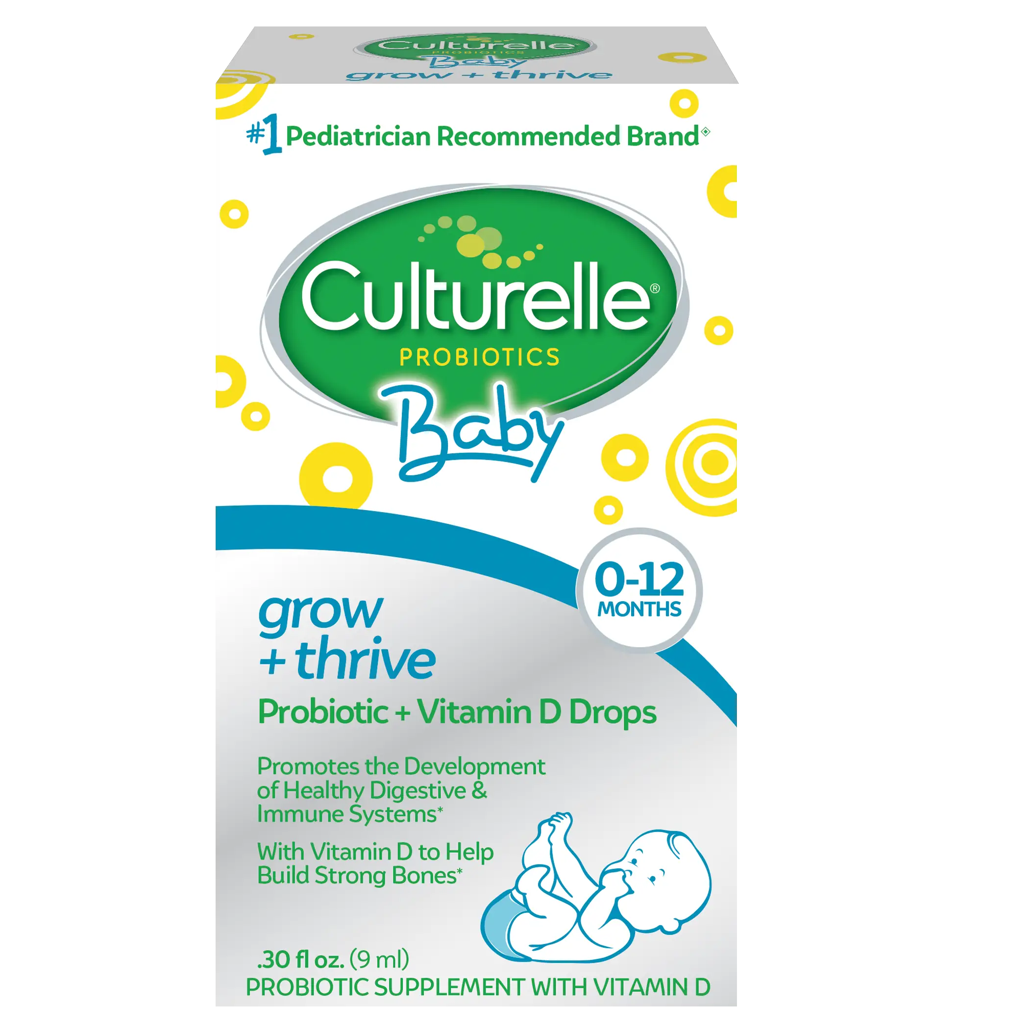 Culturelle Baby Grow + Thrive Probiotics + Vitamin D Drops for Babies ...