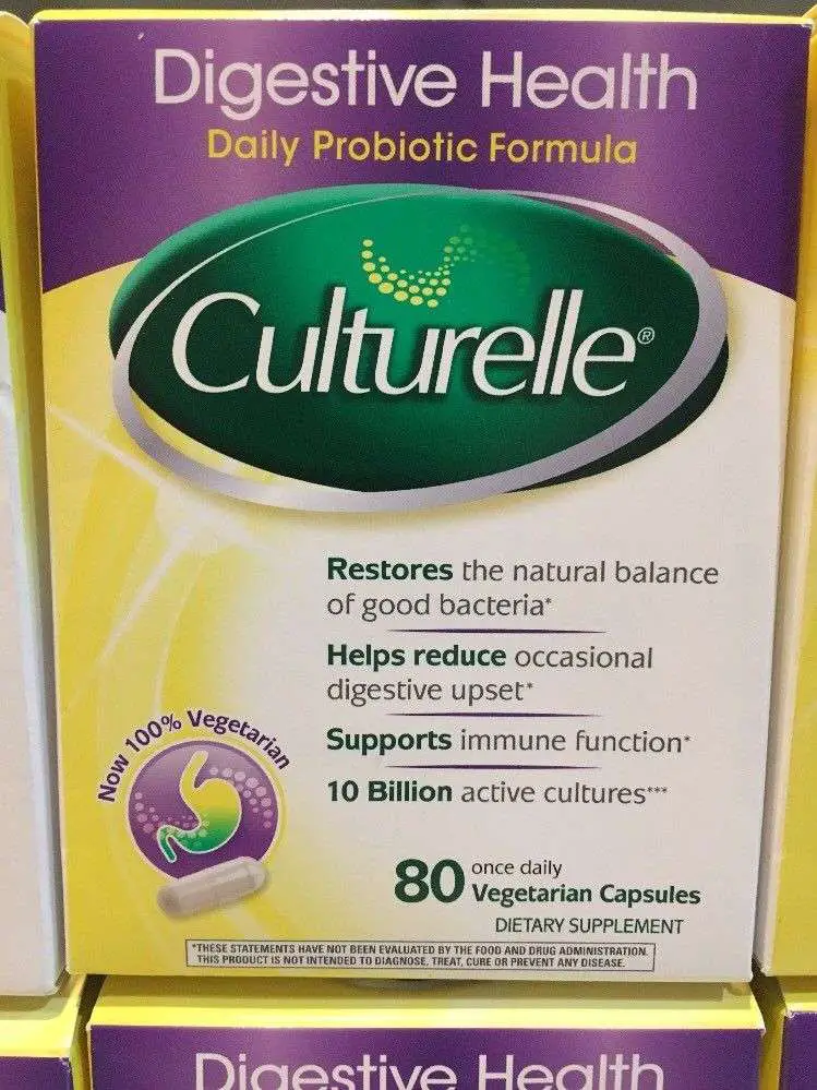 Culturelle Digestive Health Probiotic 80 Count Vegetarian Capsules ...