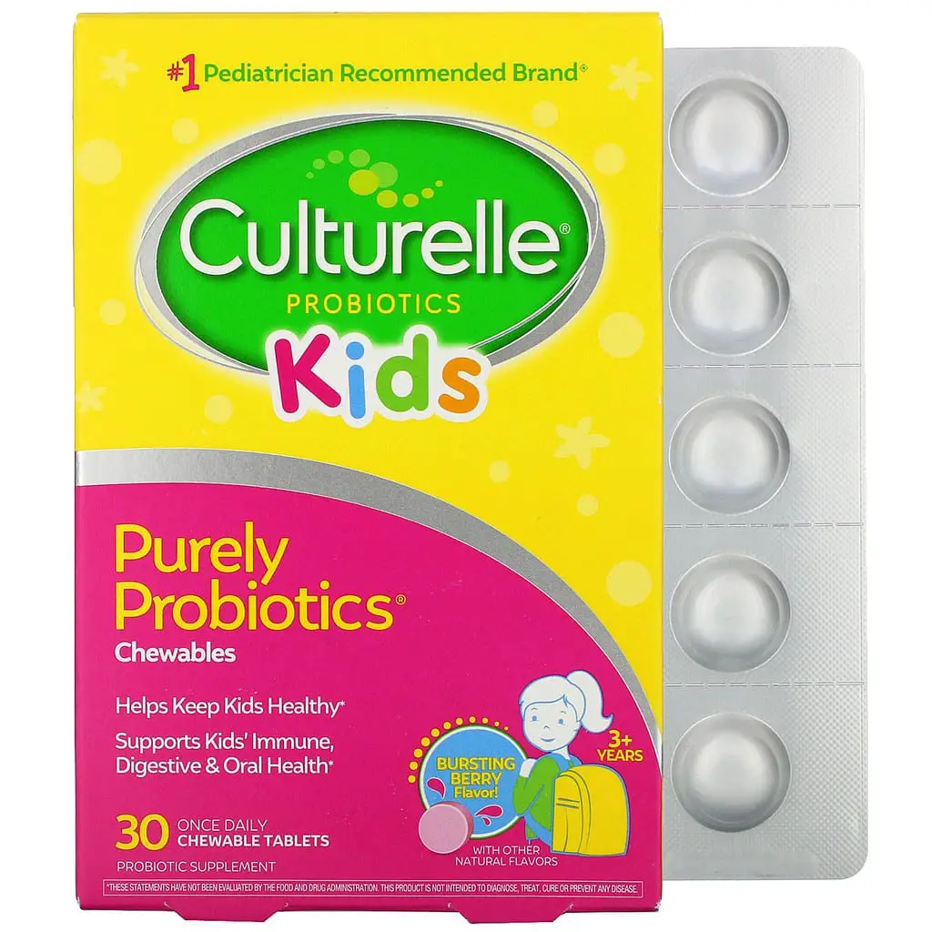 Culturelle Kids Chewable Daily Probiotic for Kids Natural Berry 30 ...
