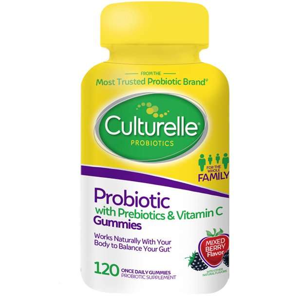 Culturelle Probiotic with Prebiotic &  Vitamin C Gummies (120 Count ...