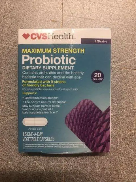 CVS Probiotic MAXIMUM Strength Digestive Health 20 Billion 9 Strains 15 ...