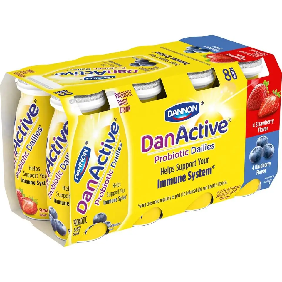 Dannon DanActive Strawberry/Blueberry Probiotic Yogurt Drink 3.1 fl oz ...