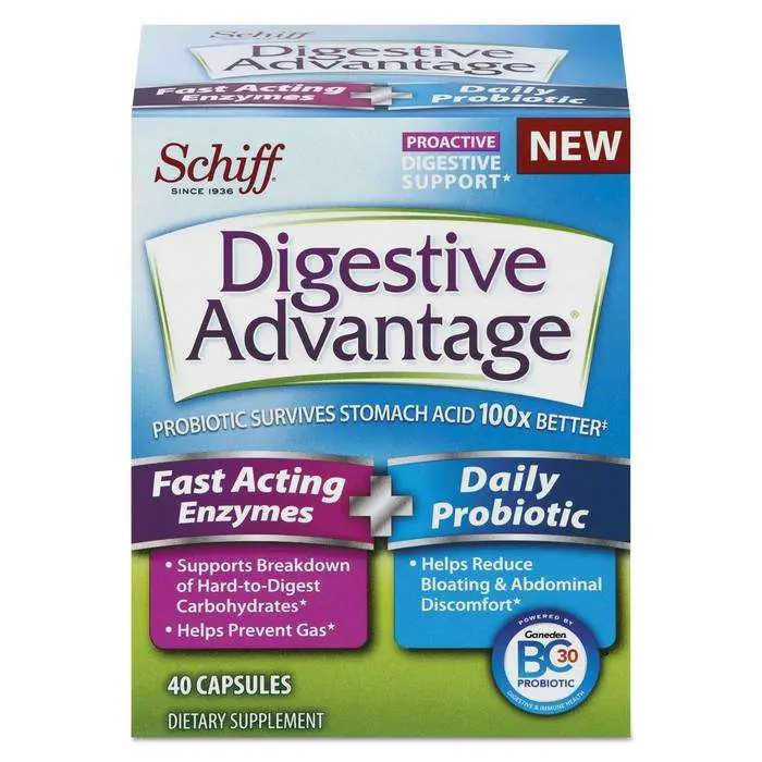 Digestive Advantage Fast Acting Enzyme plus Daily Probiotic Capsule ...