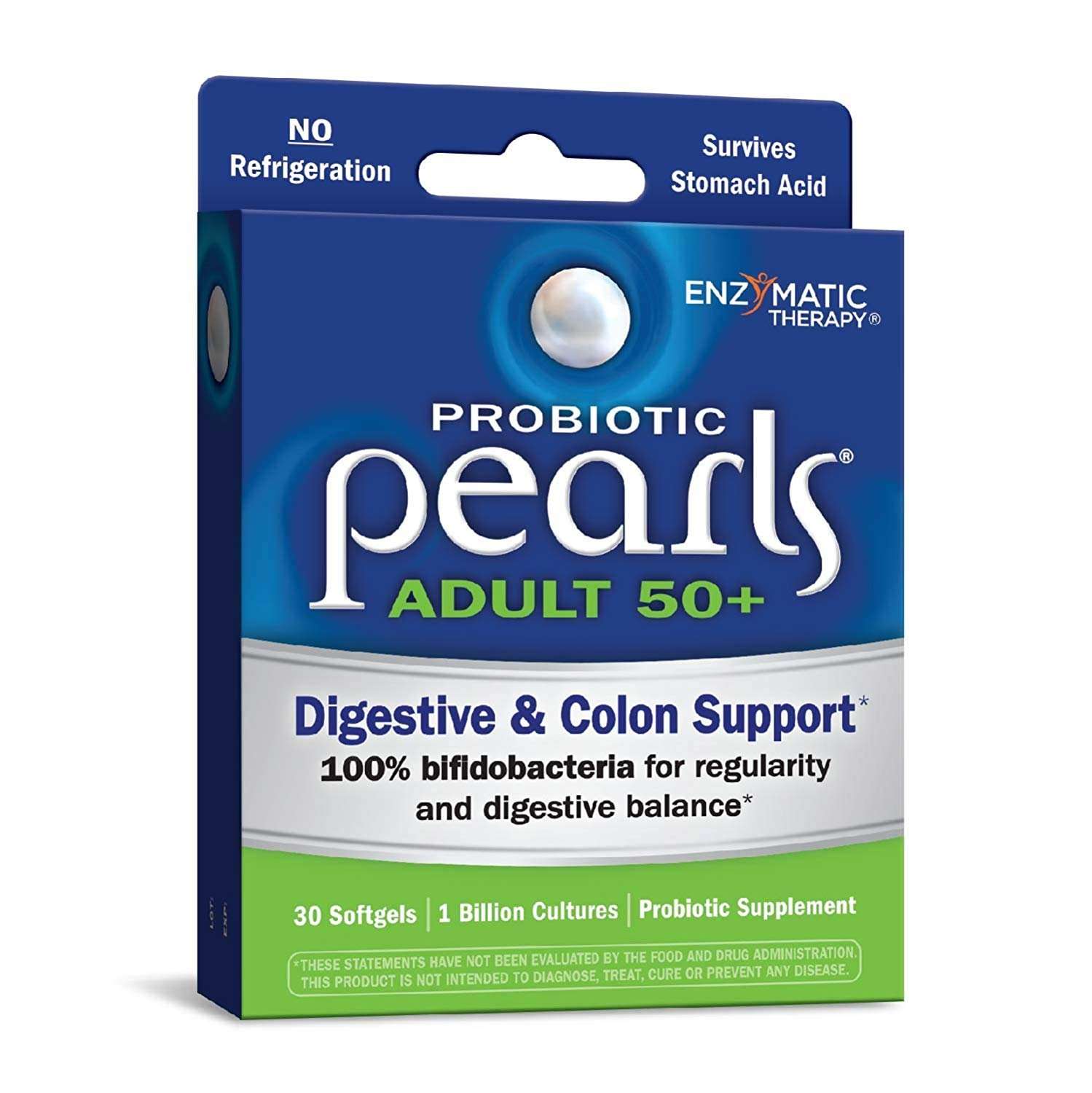 Enzymatic Therapy Probiotic Pearls Adult 50+ Digestive &  Colon Support ...