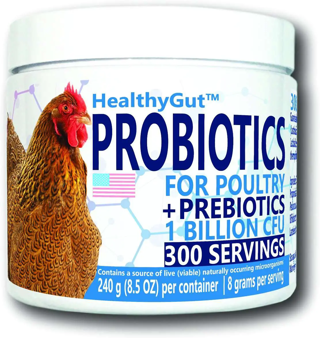 EQUA HOLISTICS HealthyGut Probiotics Poultry Supplement, 8 ...