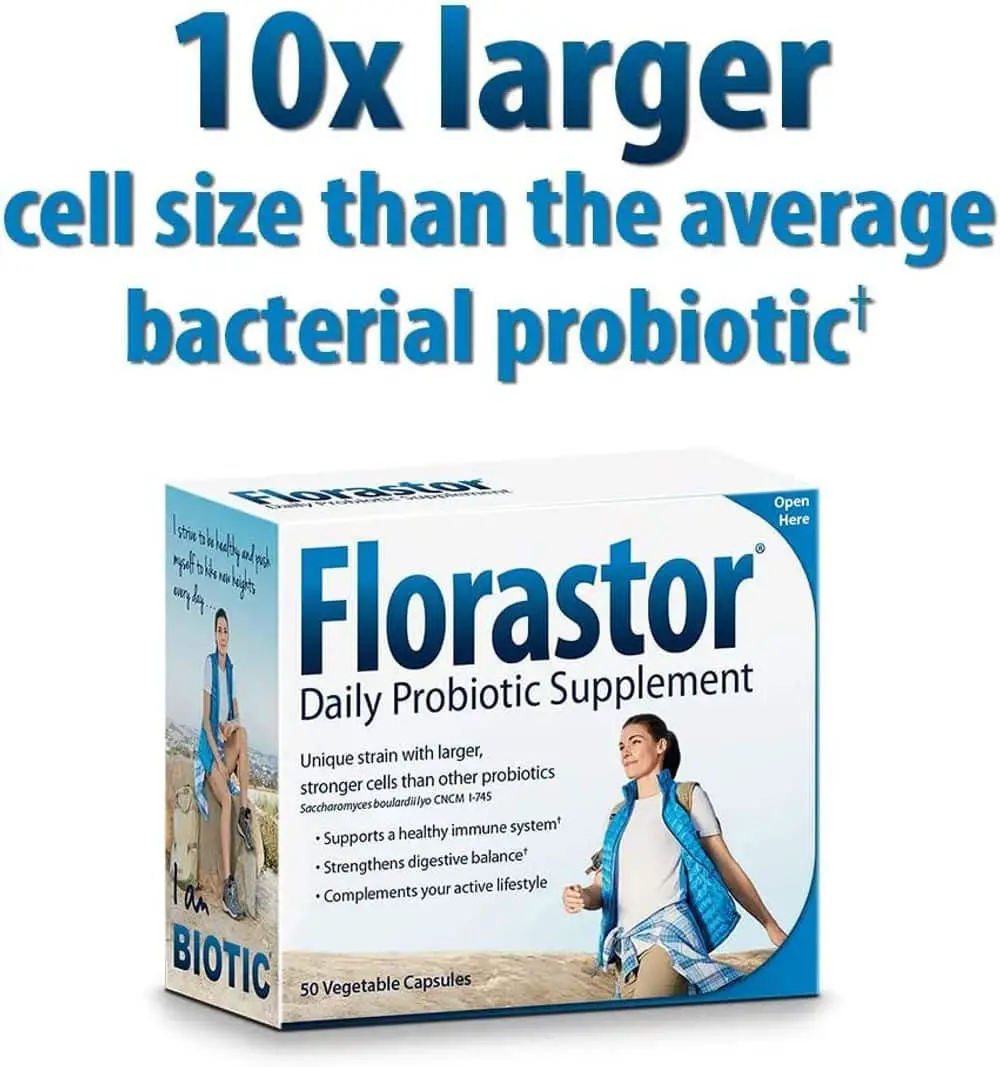 Florastor Daily Probiotic Supplement for Men and Women  Saccharomyces ...