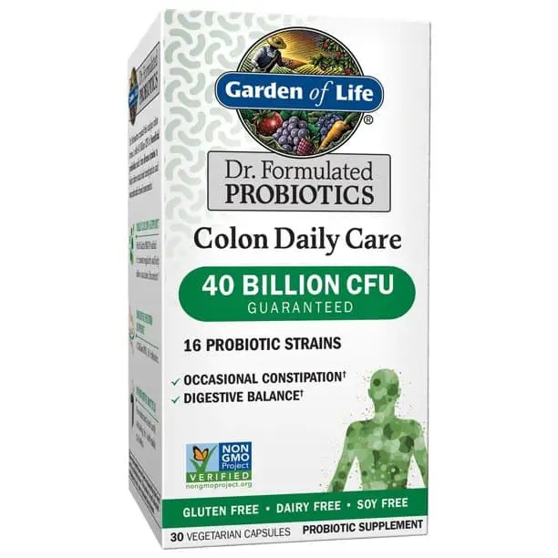 Garden of Life Dr. Formulated Colon Daily Probiotics, 40 Billion CFU ...