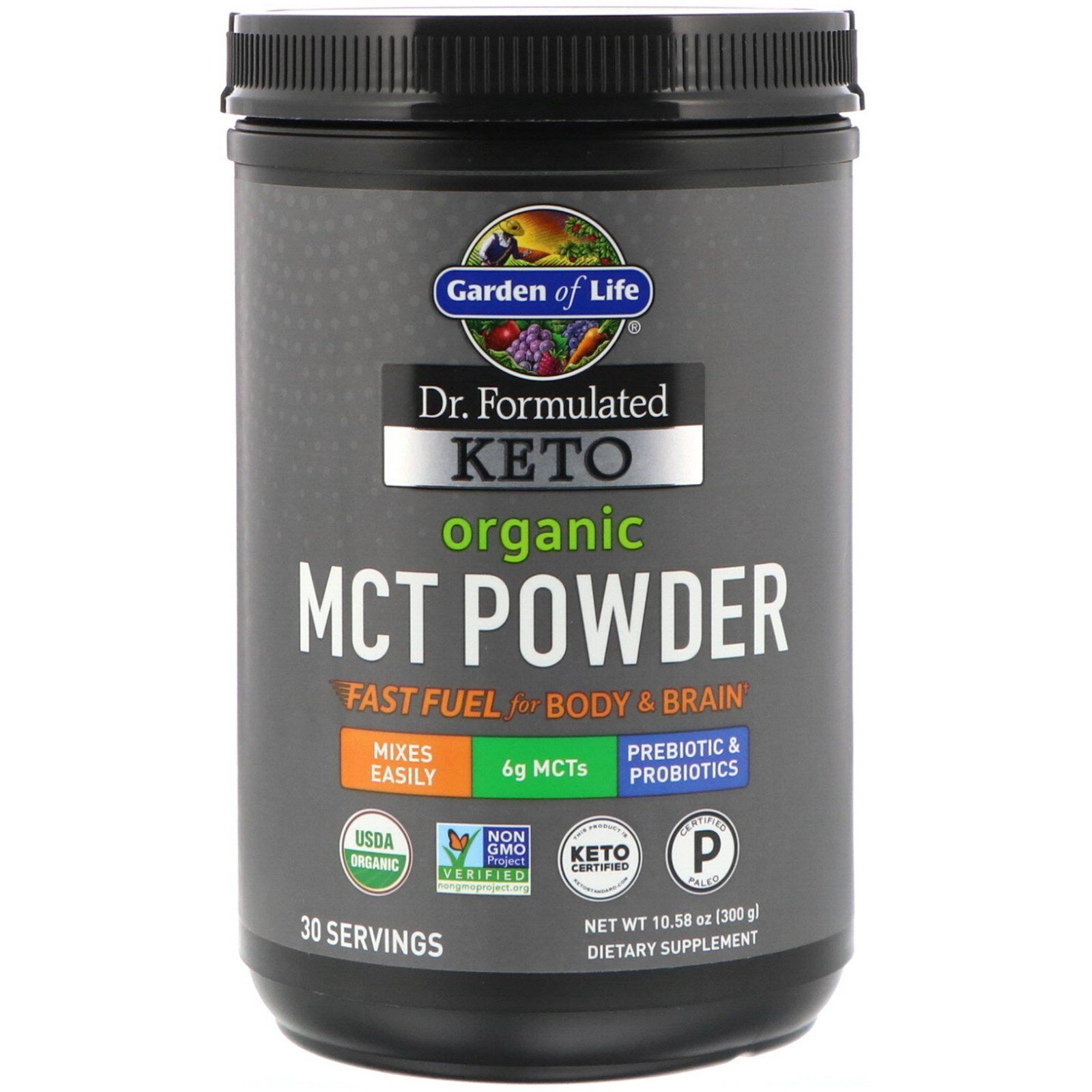 Garden of Life, Dr. Formulated Keto, Organic MCT Powder, 10.58 oz (300 ...