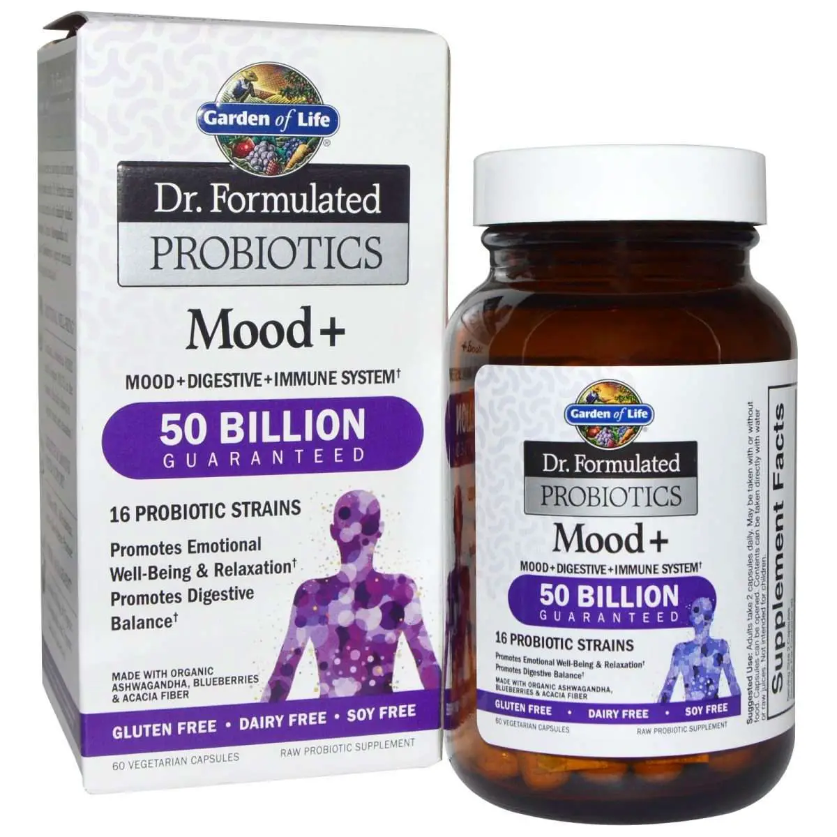 Garden of Life, Dr. Formulated Probiotics, Mood +, 60 Veggie Caps na ...
