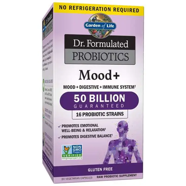 Garden of Life Dr. Formulated Probiotics Mood+ Shelf Stable 60 Capsules ...