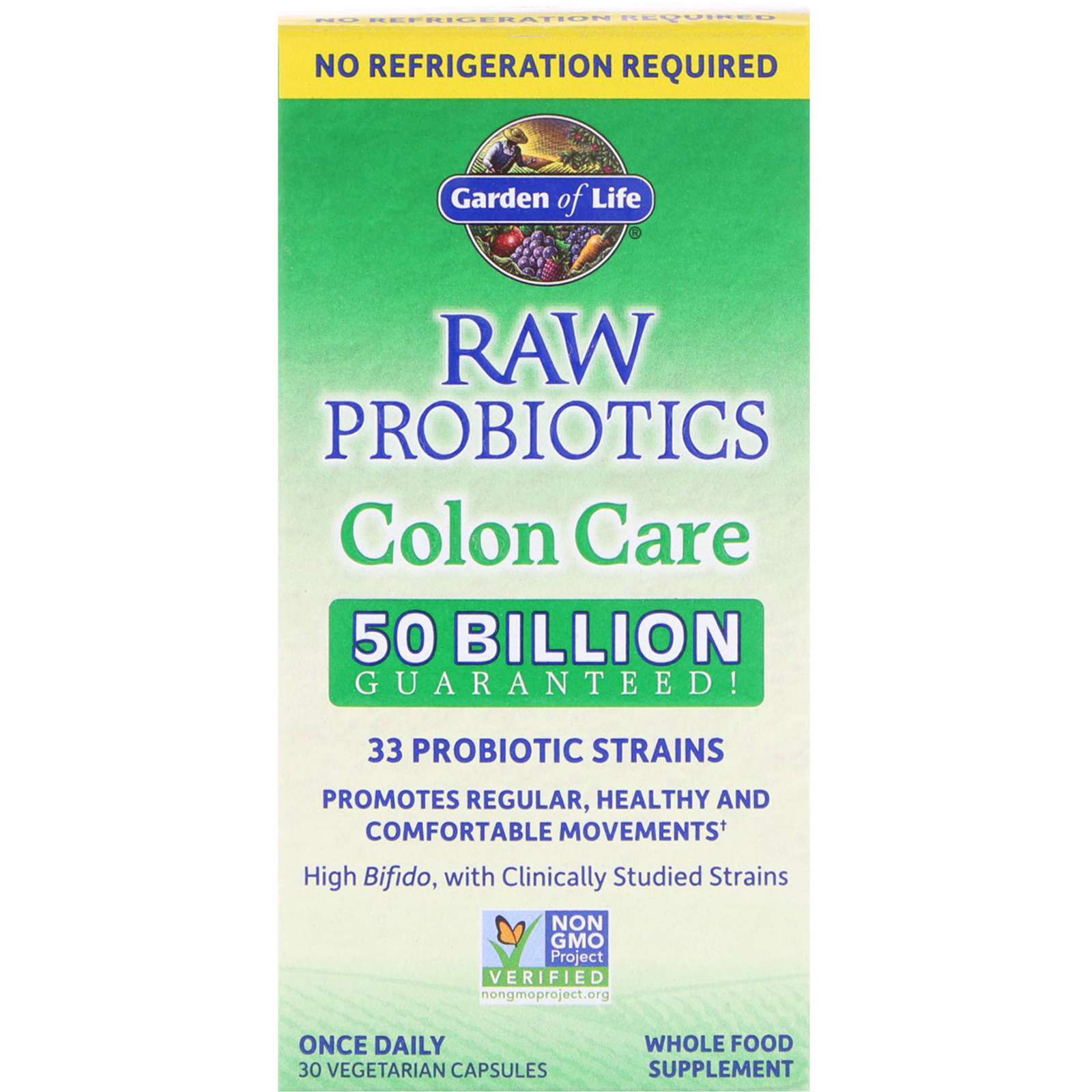 Garden of Life RAW Probiotics Colon Care 30 Vegetarian ...