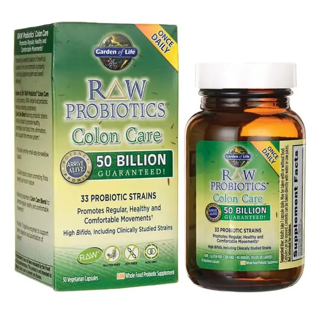 Garden of Life RAW Probiotics Colon Care 50 Billion CFU 30 Veg Caps ...