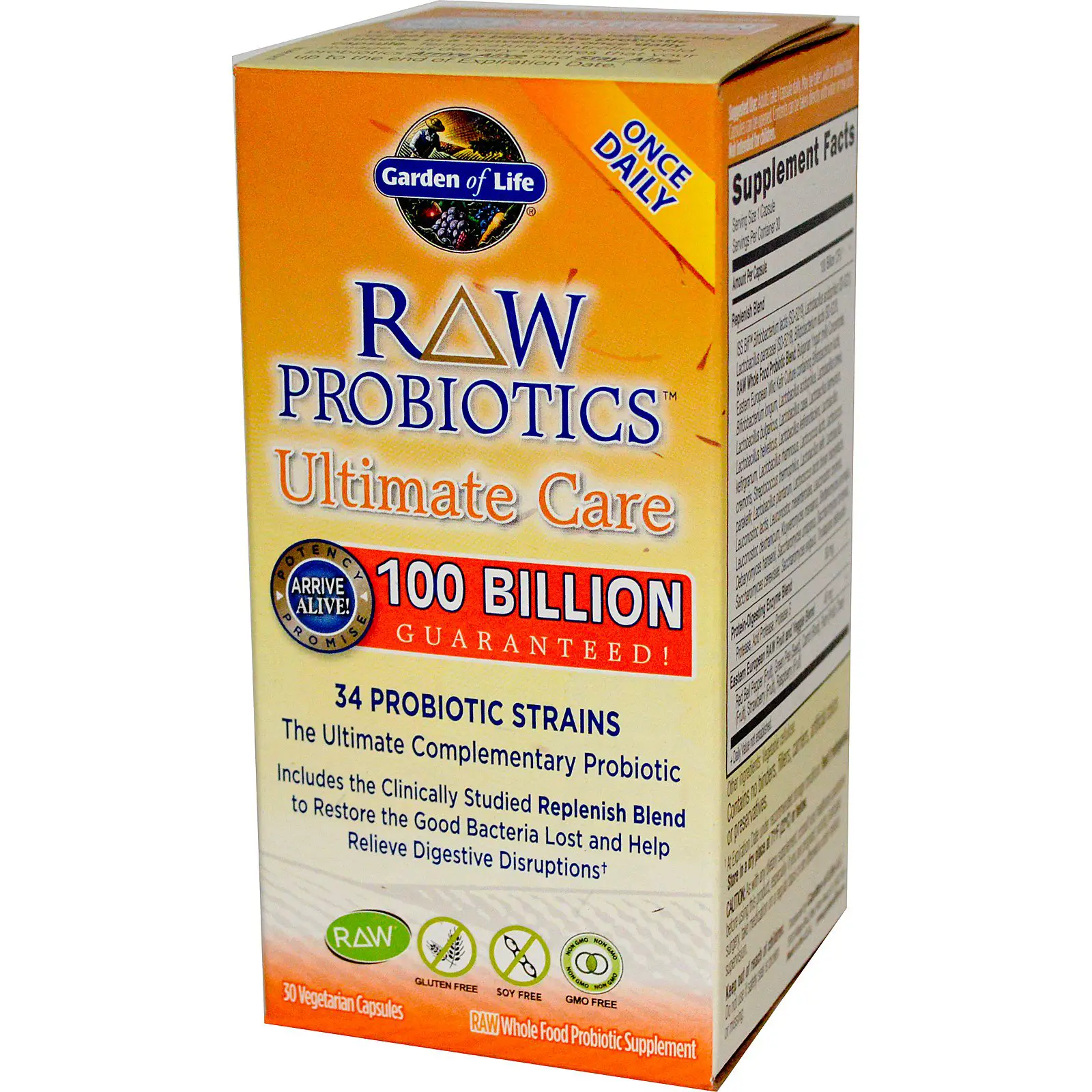 Garden of Life, RAW Probiotics, Ultimate Care, 30 Veggie Caps