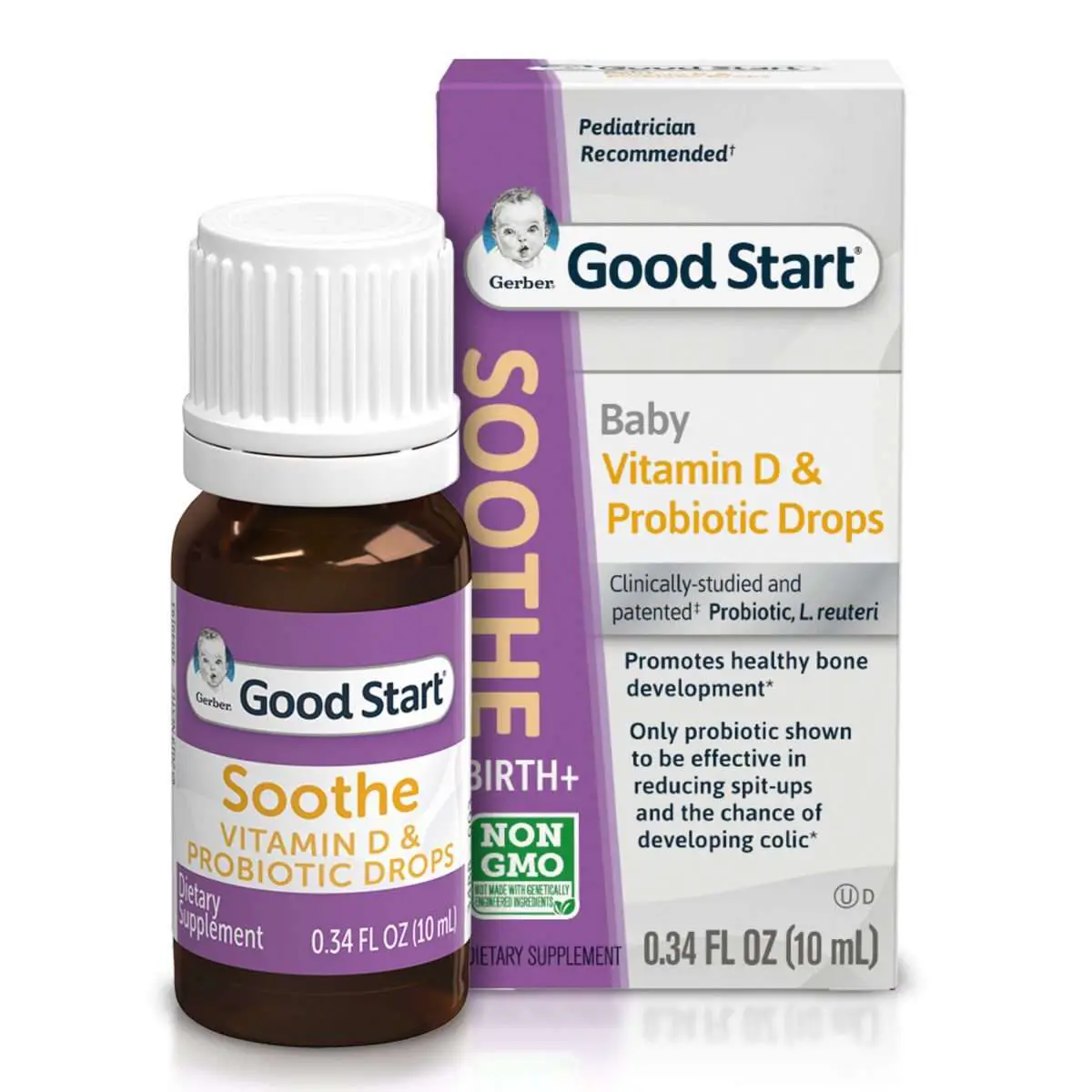 Gerber Good Start Soothe Baby Vitamin D and Probiotic Drops, 0.34 fl oz ...