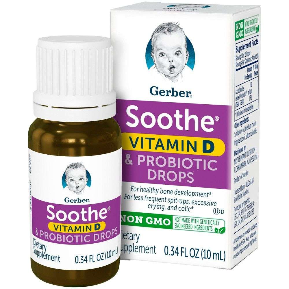 Gerber Soothe Vitamin D &  Probiotic Drops 0.34fl oz