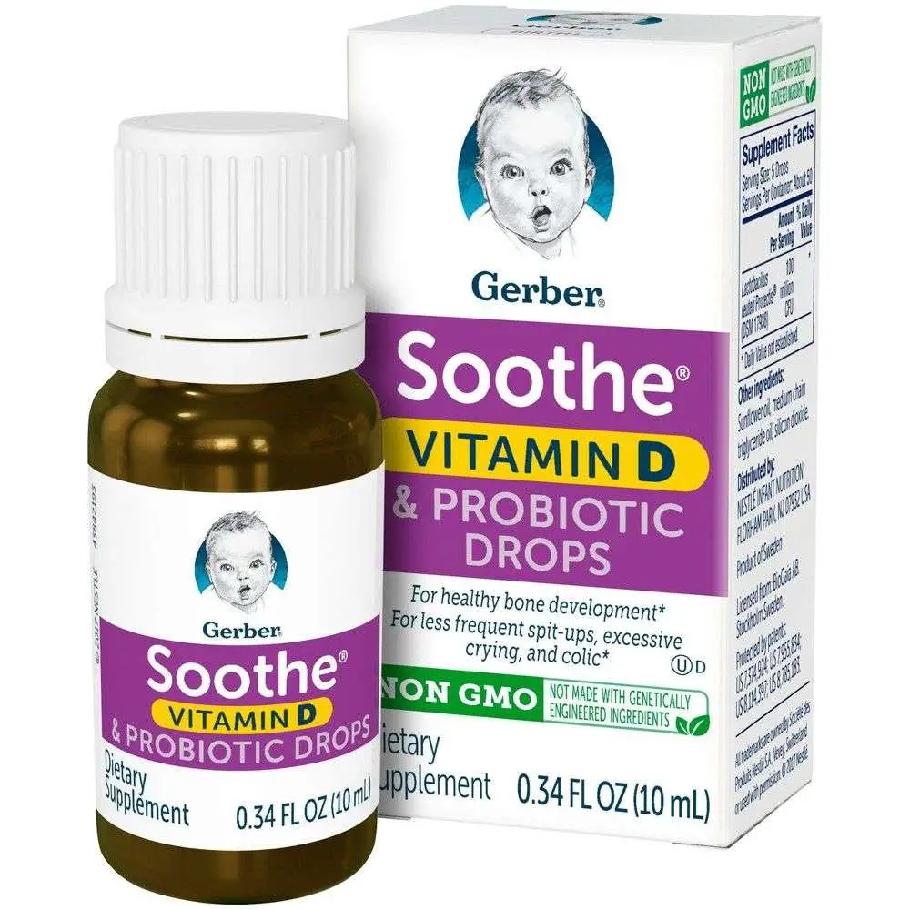 Gerber Soothe Vitamin D &  Probiotic Drops 0.34fl oz ...