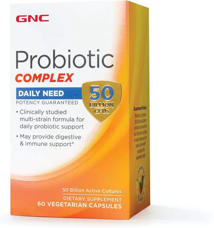GNC Probiotic Complex Daily Need with 50 Billion CFUs, 60 Capsules ...