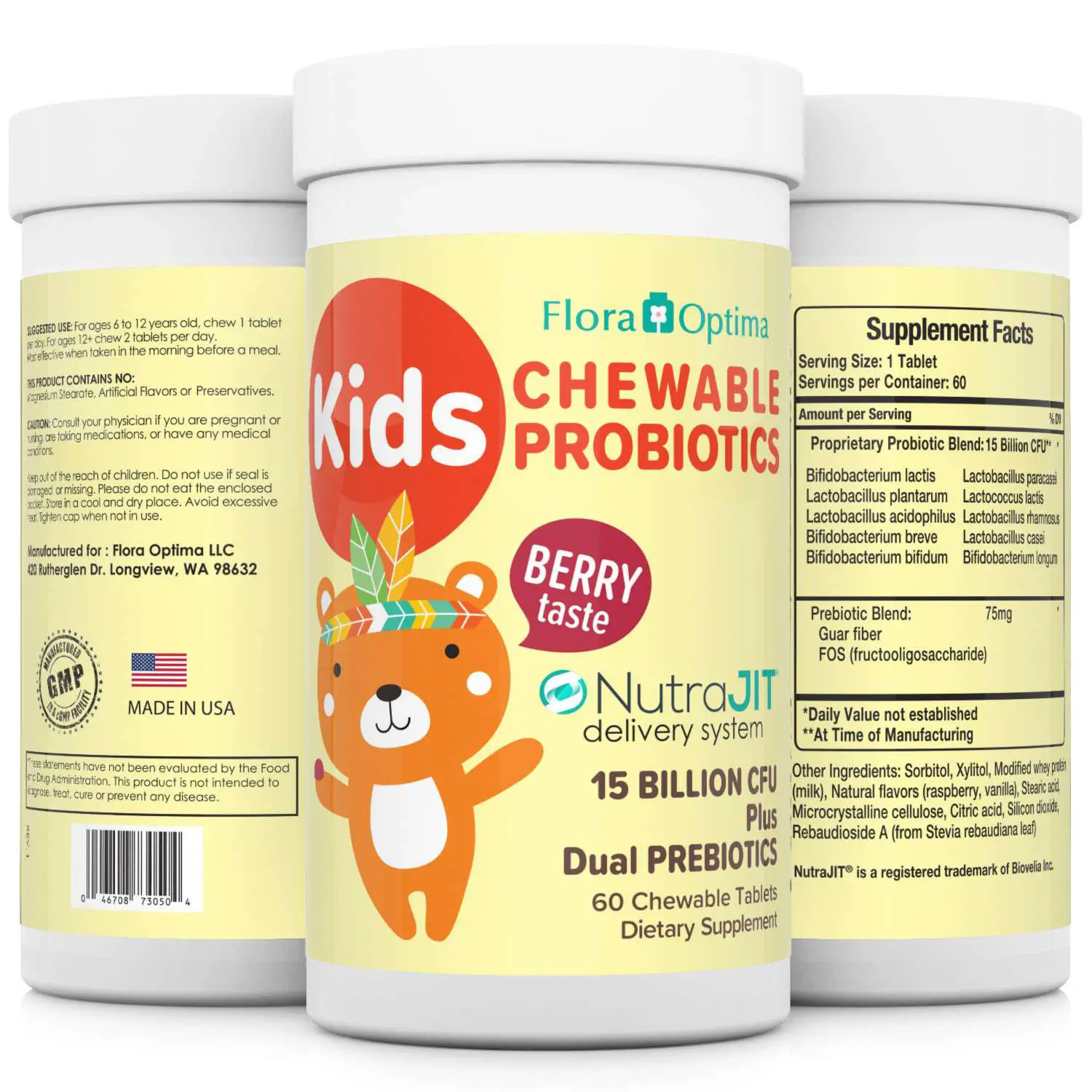 Kids Probiotics (Chewable)  15 Billion CFU   Flora ...