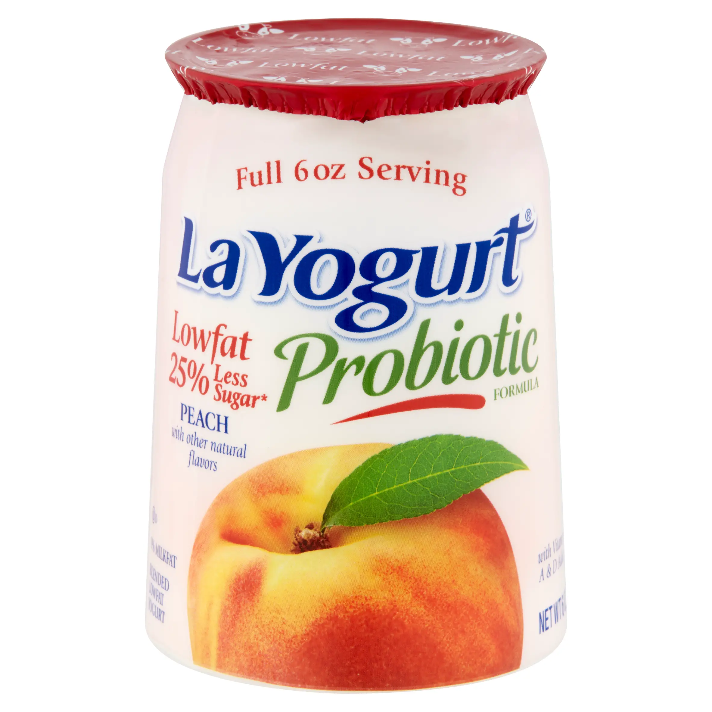 La Yogurt Probiotic Peach Blended Lowfat Yogurt, 6 oz
