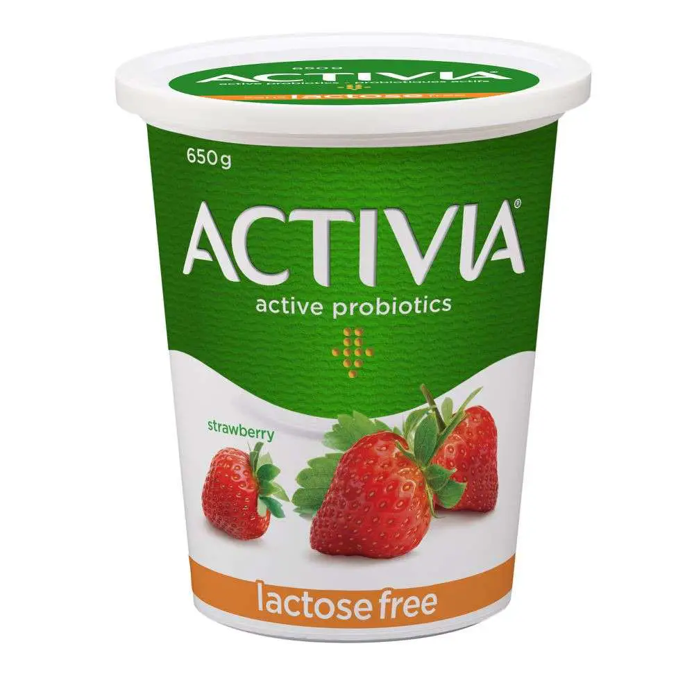 Lactose free strawberry probiotic yogurt Activia 650 g ...