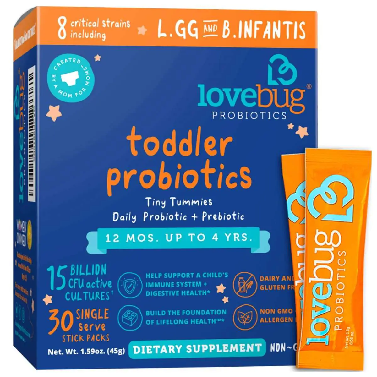 Lovebug Probiotic and Prebiotic for Kids, 15 Billion CFU, for Children ...