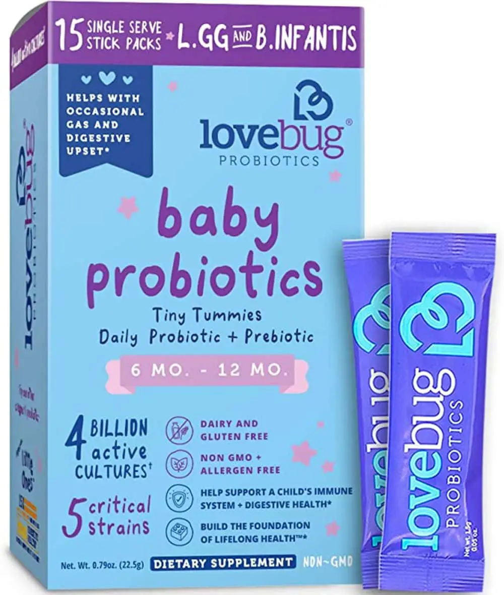 Lovebug Probiotics for Babies, Probiotics &  Prebiotics for 6 to 12 ...