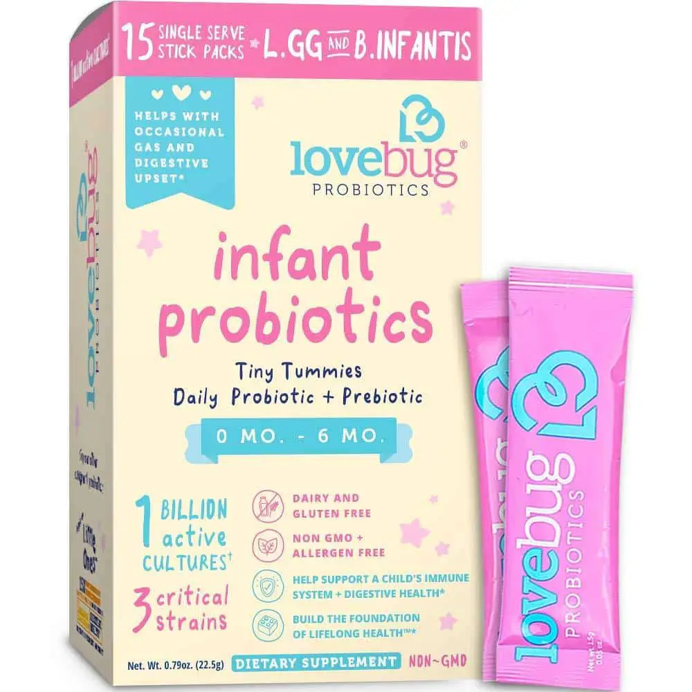 Lovebug Tiny Tummies Probiotic, 15 Packets, Infant &  Baby probiotics S ...