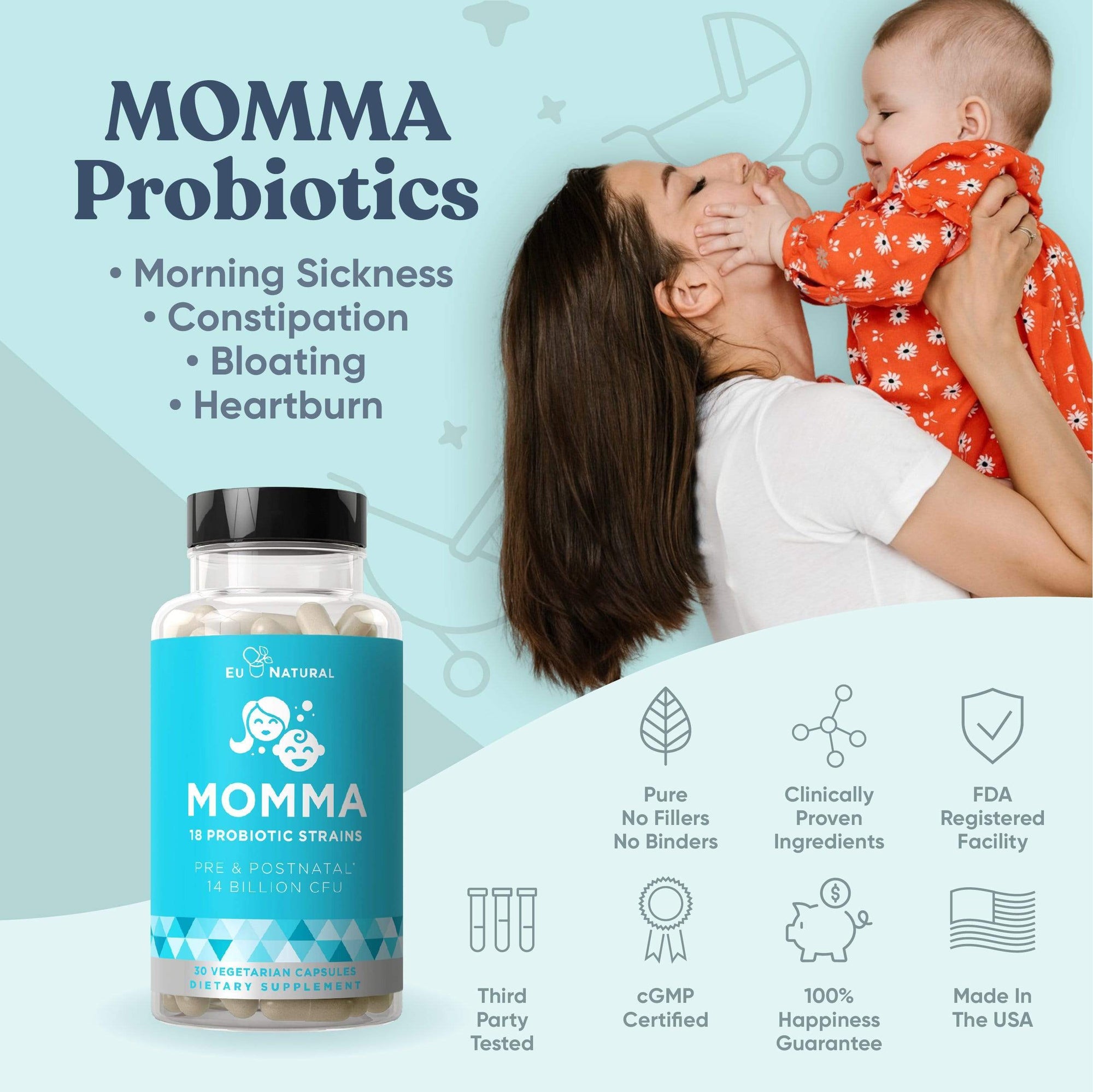 MOMMA Prenatal Probiotics Mom &  Baby Supplement