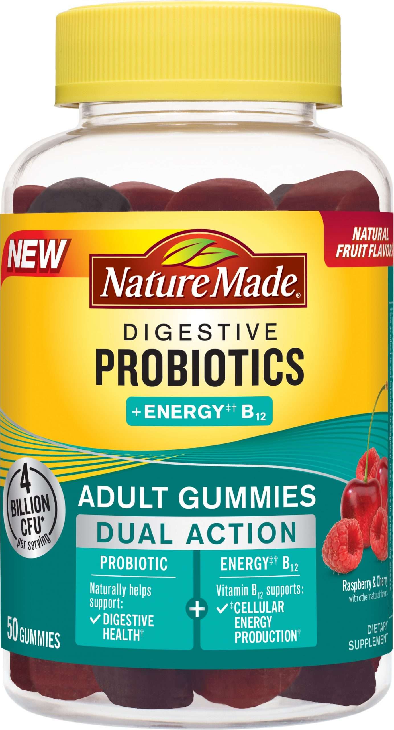 Nature Made Digestive Probiotics Gummies, Raspberry Cherry ...