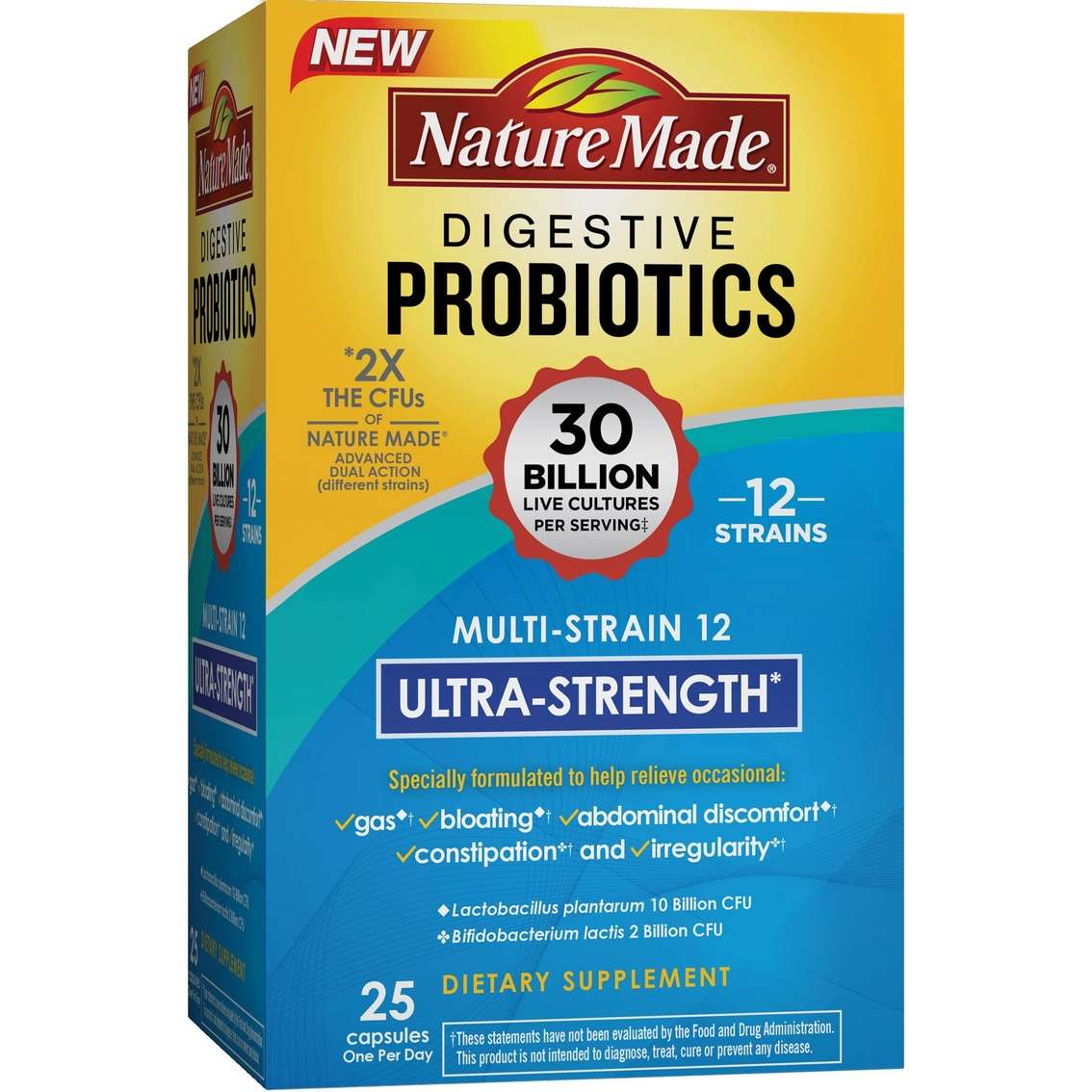 Nature Made Multi Strain 12 Ultra Strength Digestive Probiotics 25 Pk ...