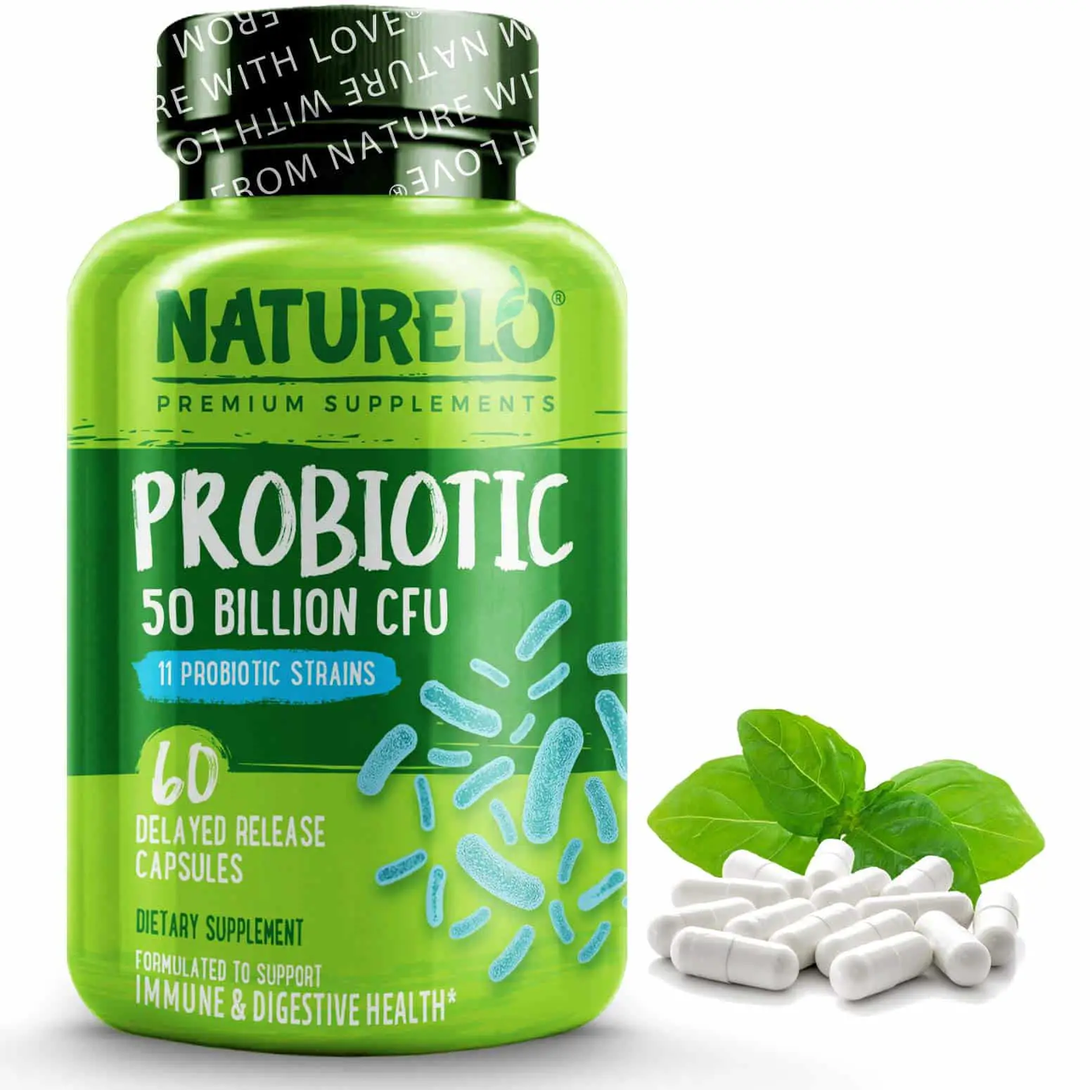 NATURELO Probiotic Supplement  50 Billion CFU  11 Strains  One Daily ...