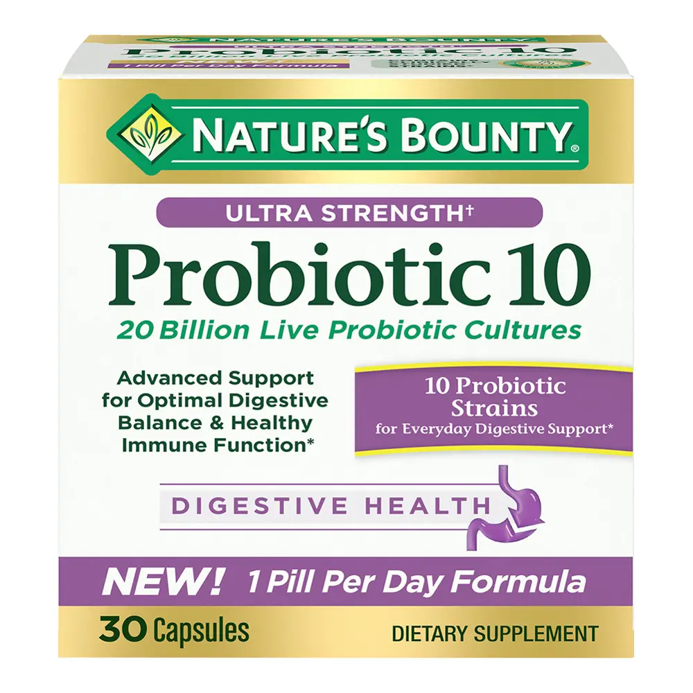 Natures Bounty® Ultra Strength Probiotic 10, with 20 Billion Live ...