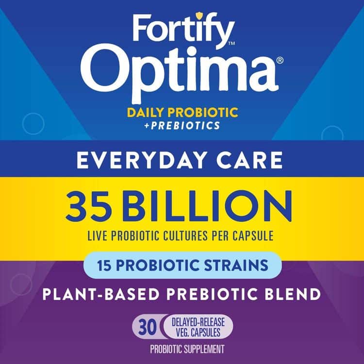 Natures Way Fortify Optima Daily Probiotic, 35 Billion, 15 Strains ...