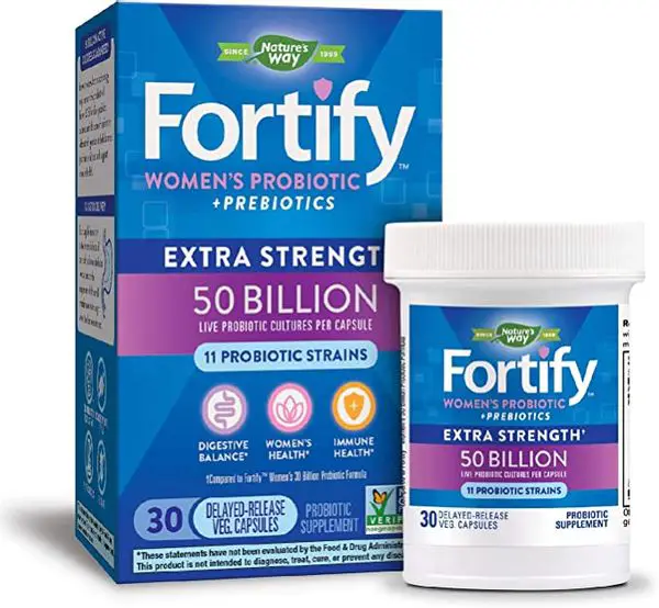 Natures Way Fortify Womens Extra Strength Daily Probiotic, 50 Billion ...