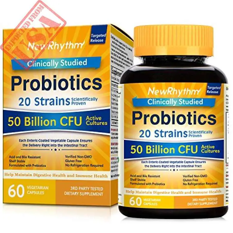 new rhythm probiotics 50 billion cfu 20 strains, 60 veggie ...