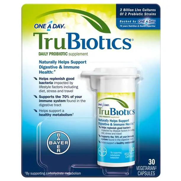 One A Day TruBiotics Daily Probiotic Supplement Capsules ...