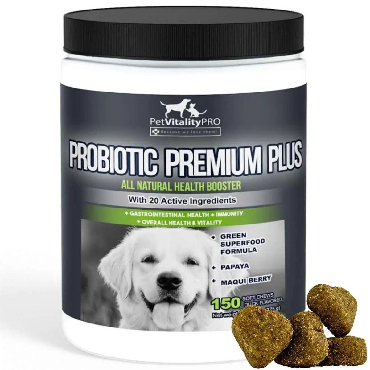 PetVitalityPRO Probiotics for Dogs with Natural Digestive Enzymes Ã¢â 4 ...