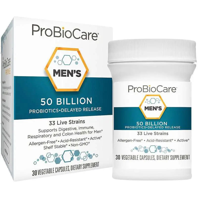 Probiocare Probiotic For Men 50 Billion Cfus 30 Vegetable Capsules ...