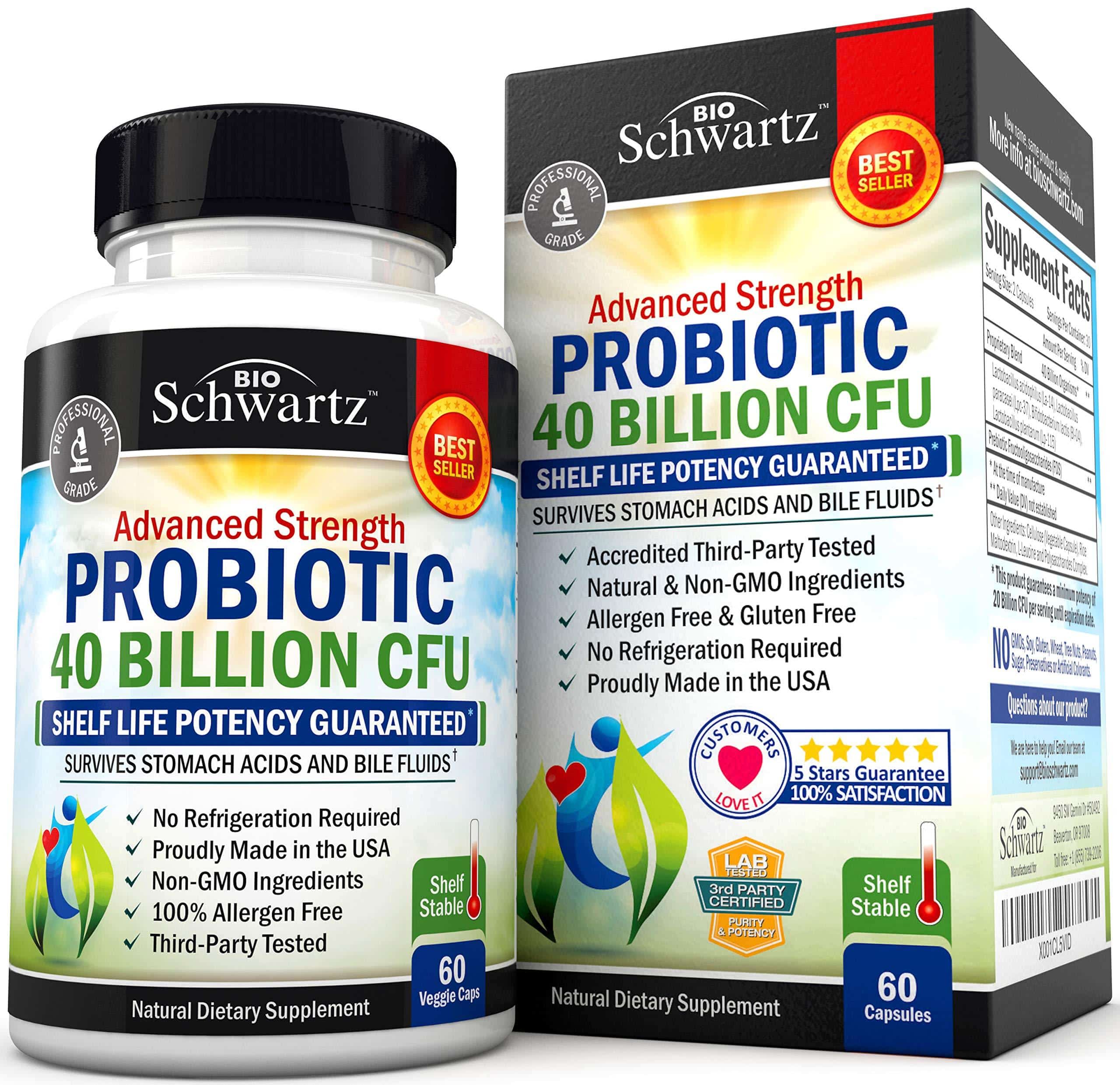 Probiotic 40 Billion CFU Guaranteed Potency until Expiration