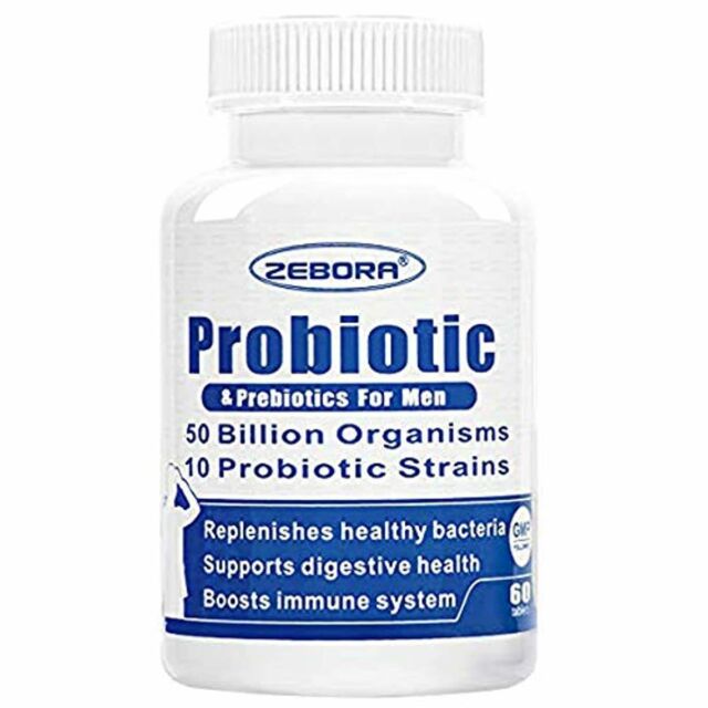 Probiotics for Men 50 Billion CFU 10 Strains 60 Tablets Support ...