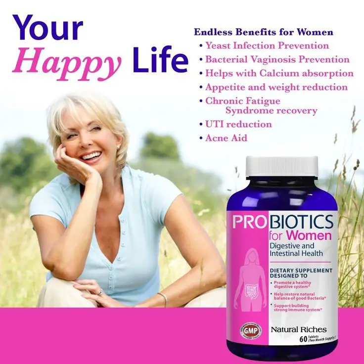 Probiotics for Women supplement from Natural Riches 60 Tablets Immune ...