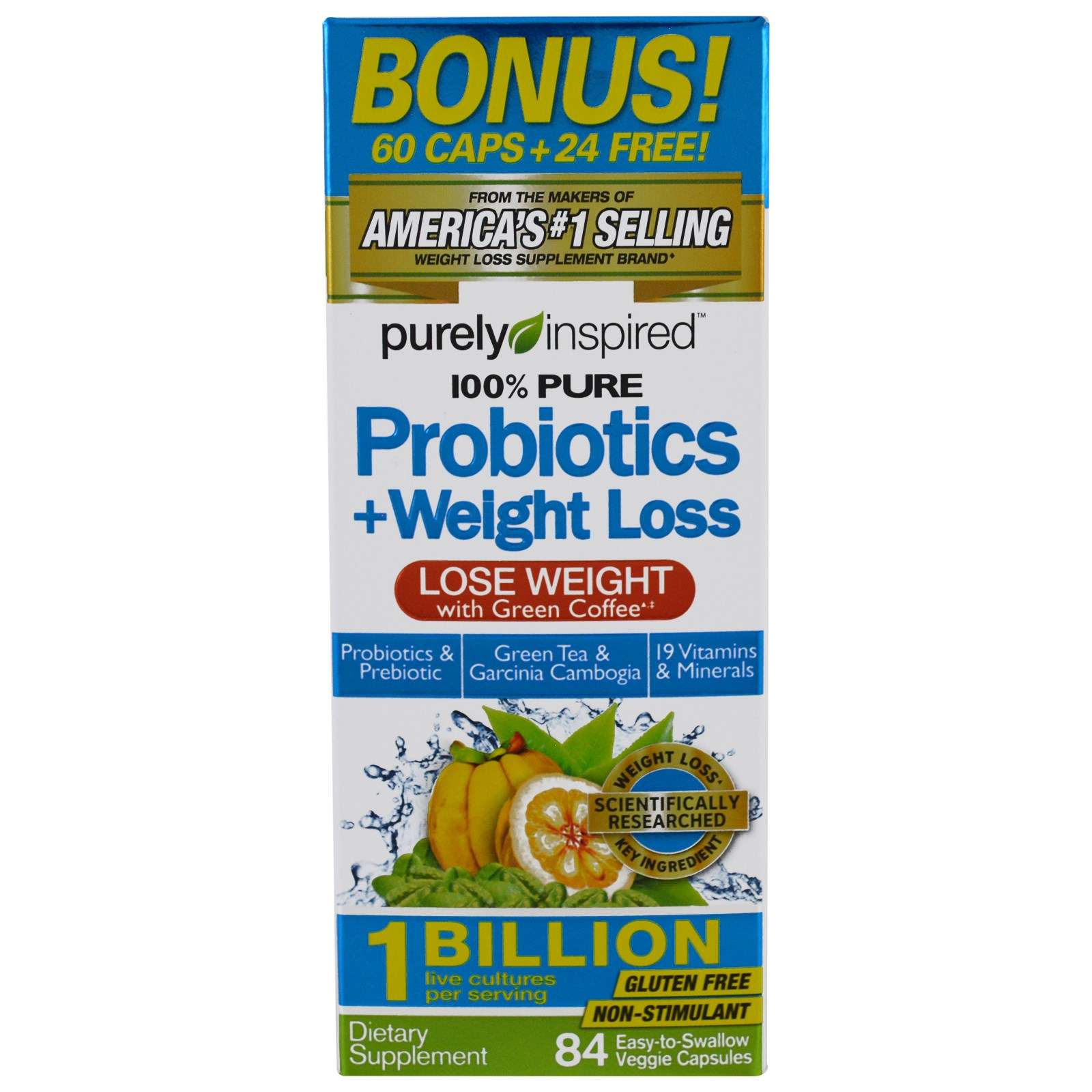 Purely Inspired, Probiotic + Weight Loss, 84 Easy