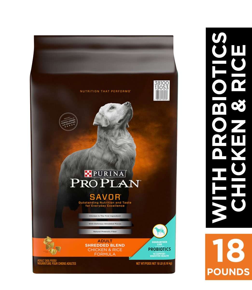Purina Pro Plan With Probiotics Dry Dog Food SAVOR Shredded Blend ...